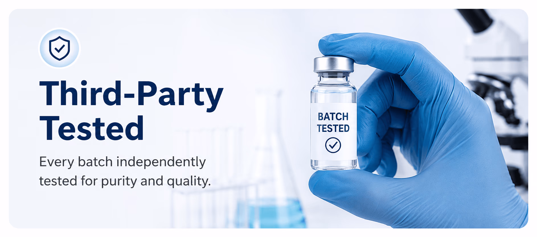Third-Party Tested — every batch independently tested for purity and quality.